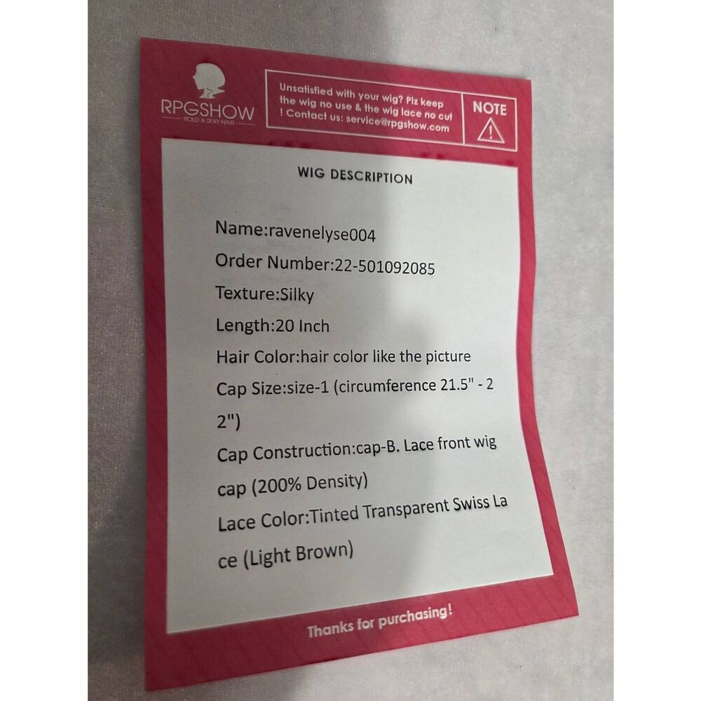 RPGShow RARE Raven Elyse 004 Human Hair Lace Front Wig - Picture 8 of 9